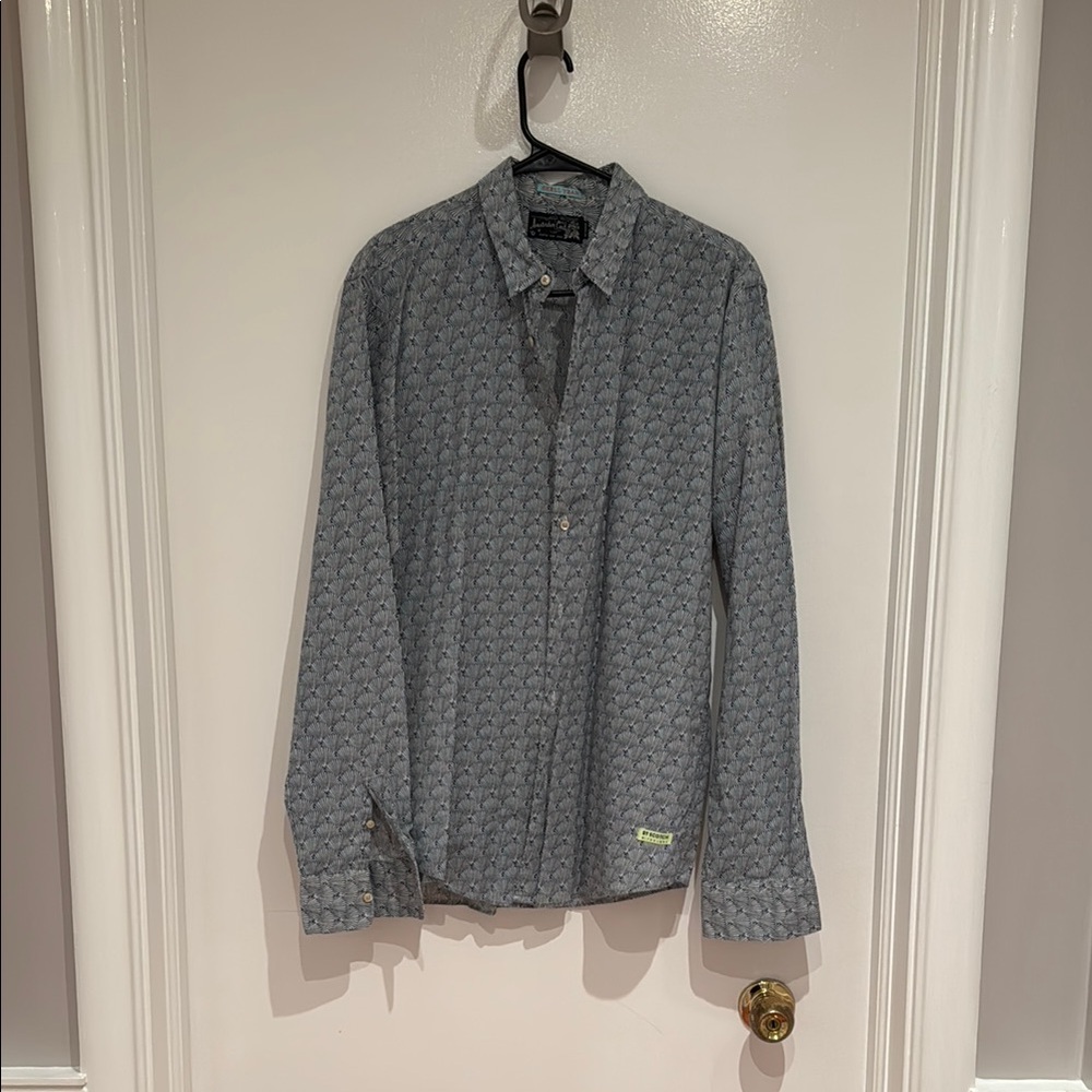 Scotch & Soda Gray Casual Button Down Shirt with Subtle Pattern